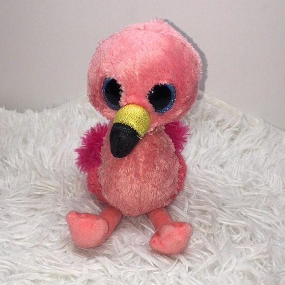 Kids Ty silk Beanie Boos Gilda Pink Flamingo baby plush stuffed toy - Picture 1 of 5